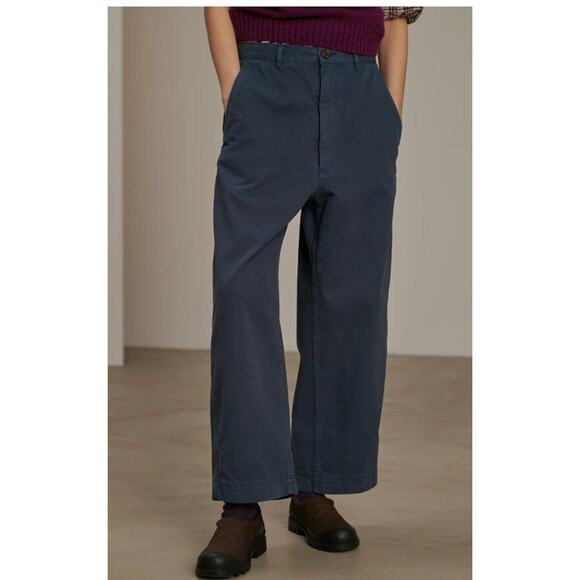 SOEUR Sz 38 8 Clovis Pants Trousers Blue Bleu Cropped NWT - Picture 1 of 12